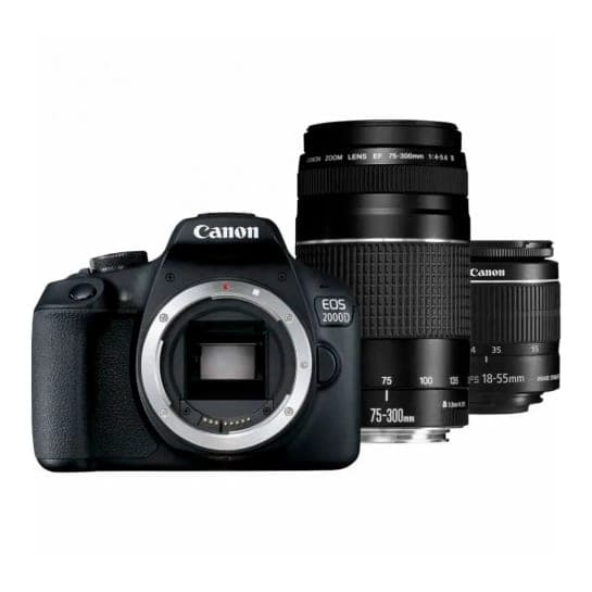 Фотоапарат із двома змінними об'єктивами Canon EOS 2000D Kit 18-55mm DC III + 75-300mm