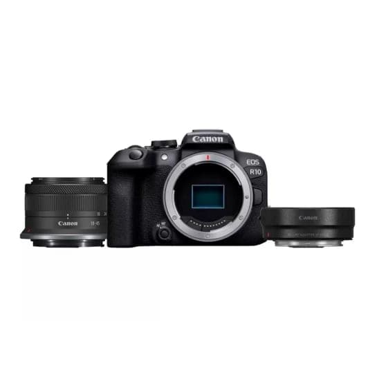 Фотоапарат зі змінним об'єктивом Canon EOS R10 Kit RF-S 18-45mm IS STM та адаптером для об'єктивів Mount Adapter EF-EOS R (5331C033)
