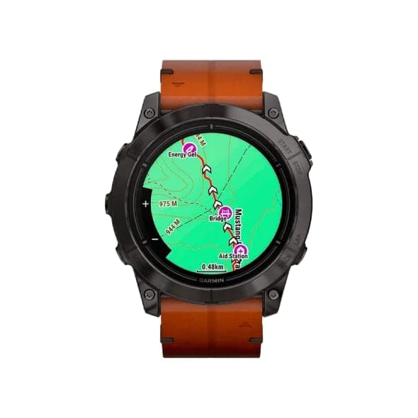 Смарт-годинник Garmin Epix Pro Gen 2 Sapphire 51mm Carbon G. DLC Tit. with Chestnut L. Band (010-02804-30)