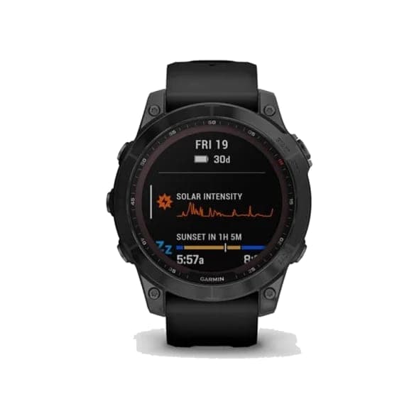 Смарт-годинник Garmin Fenix 7 Sapphire Solar Black DLC Titanium with Black Band (010-02540-34/35/47)
