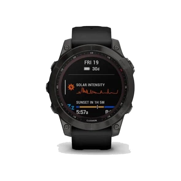 Смарт-годинник Garmin Fenix 7 Sapphire Solar Carbon Gray DLC Titanium with Black Band (010-02540-20/21)