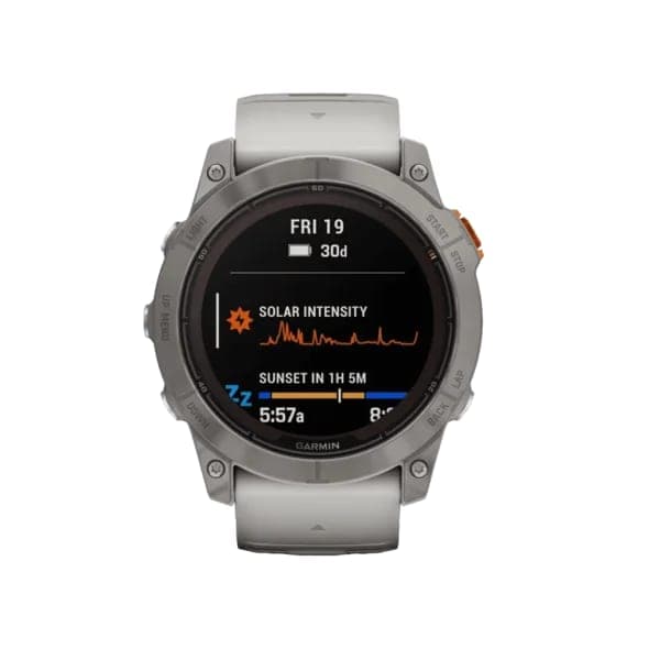 Смарт-годинник Garmin Fenix 7X Pro Sapphire Solar Titanium w. Fog Gray/Ember O. Band (010-02778-14/15/64)