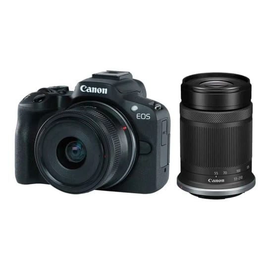 Фотоапарат із двома змінними об'єктивами Canon EOS R50 Kit RF-S 18-45mm IS STM + RF-S 55-210mm IS STM Black (5811C034)