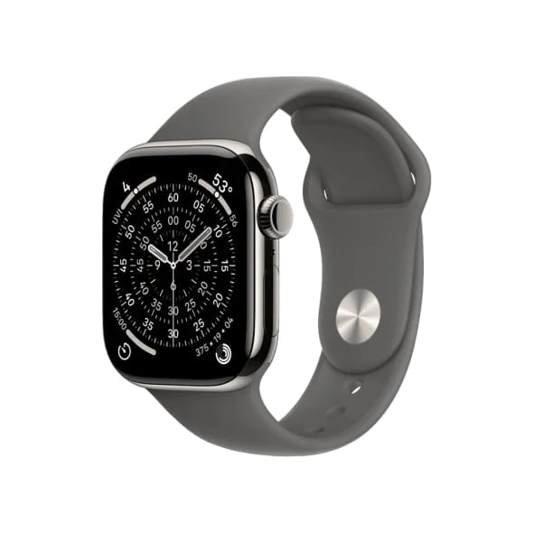 Смарт-годинник Apple Watch Series 11 GPS + Cellular 42mm Natural Tit. Case w. Stone Gray Sport Band - S/M (MF8M4)