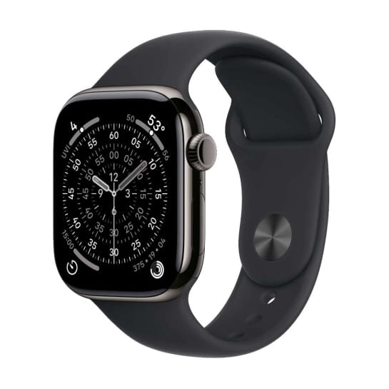 Смарт-годинник Apple Watch Series 11 GPS + Cellular 42mm Slate Titanium Case with Black Sport Band - M/L