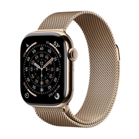 Смарт-годинник Apple Watch Series 11 GPS + Cellular 46mm Gold Titanium Case with Gold Milanese Loop - M/L