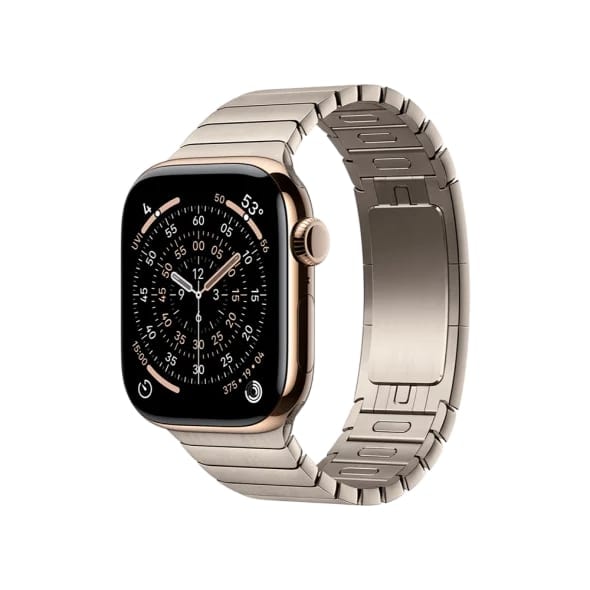 Смарт-годинник Apple Watch Series 11 GPS + Cellular 42mm Gold Tit. Case w. Natural Link Bracelet (MF9M4+MXMA3)