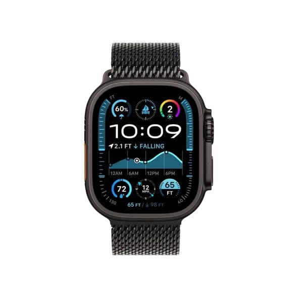 Смарт-годинник Apple Watch Ultra 2 GPS + Cellular 49mm Black Titan. Case w. Black Titanium Milanese Loop - Large (MYTC3)
