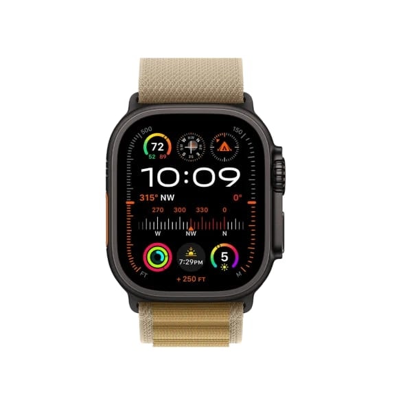 Смарт-годинник Apple Watch Ultra 2 GPS + Cellular 49mm Black Titan. Case w. Tan Alpine Loop - Medium (MYTF3+MYQ13)