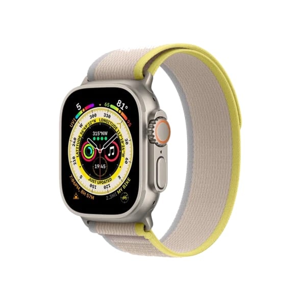 Смарт-годинник Apple Watch Ultra GPS + Cellular 49mm Titanium Case with Yellow/Beige Trail Loop - M/L (MQF23/MQFU3)