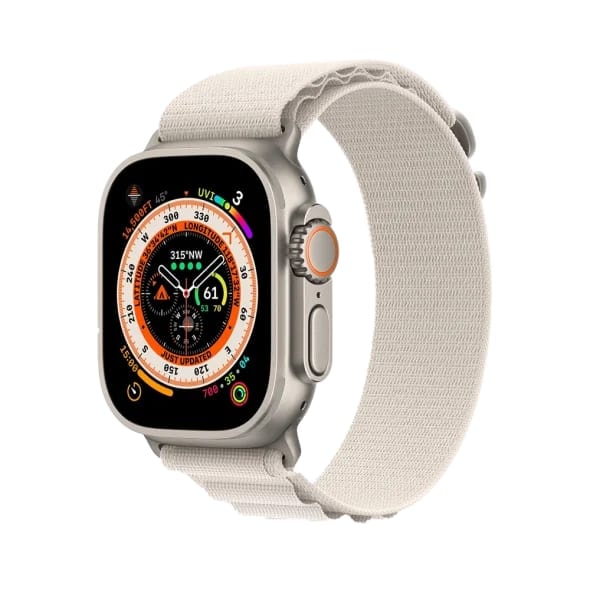 Смарт-годинник Apple Watch Ultra GPS + Cellular 49mm Titanium Case with Starlight Alpine Loop - Medium (MQF03/MQFR3/MQFC3)
