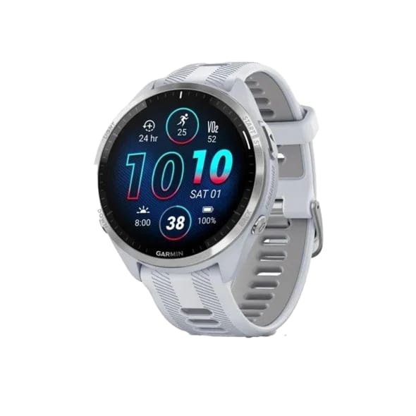 Смарт-годинник Garmin Forerunner 965 Titanium Bezel w. Whiteston Case and Whiteston/Powder Gray S. Band (010-02809-01/11)