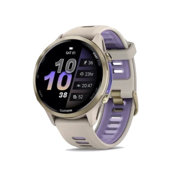 Смарт-годинник Garmin Forerunner 970 Soft Gold Titanium w. French Gray C. and French Gray/T. Indigo Band (010-02969-02/12)