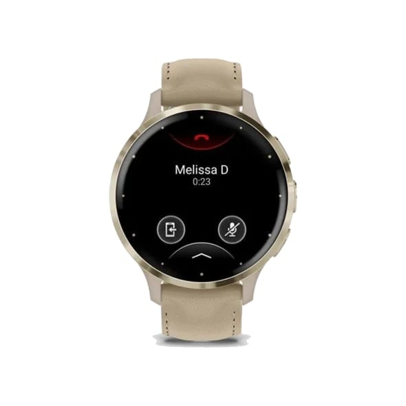 Смарт-годинник Garmin Venu 3S Soft Gold S. Steel Bezel w. French Gray Case and Leather Band (010-02785-55)