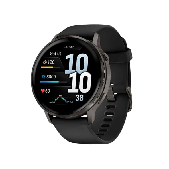 Смарт-годинник Garmin Venu 4 45 mm Slate with Black Silicone Band (010-03014-00)