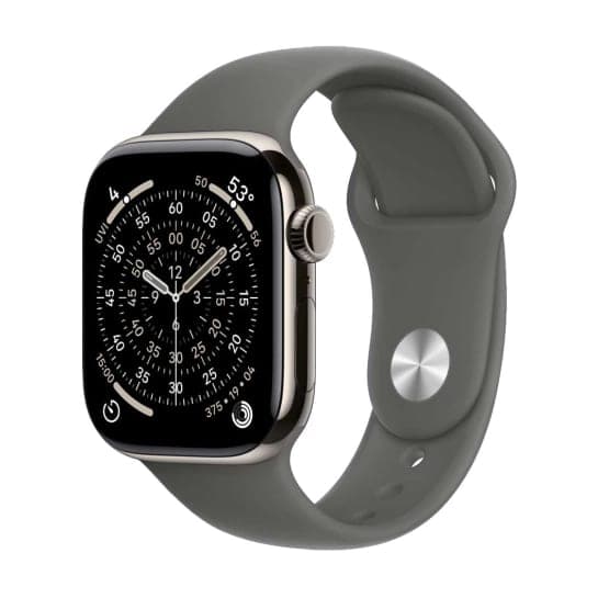 Смарт-годинник Apple Watch Series 11 GPS + Cellular 46mm Natural Titanium Case w. Stone Gray Sport Band - S/M