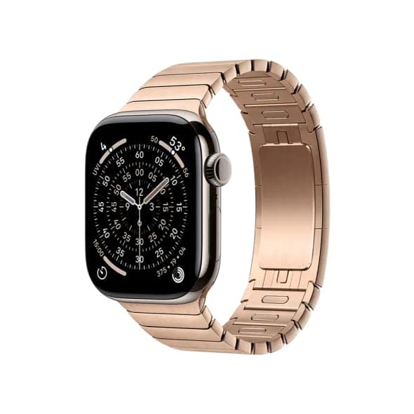 Смарт-годинник Apple Watch Series 11 GPS + Cellular 42mm Natural Tit. Case w. Gold Link Bracelet (MF9H4+MXMC3)