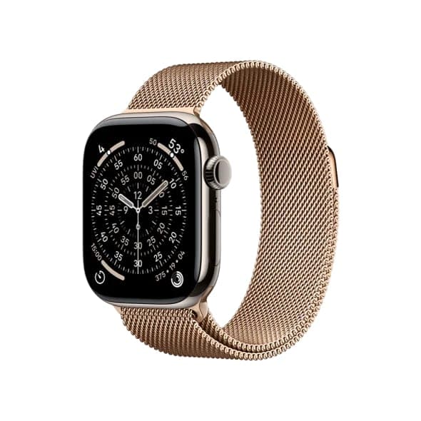 Смарт-годинник Apple Watch Series 11 GPS + Cellular 42mm Natural Tit. Case w. Gold Milanese Loop (MF9H4+MGJ04)