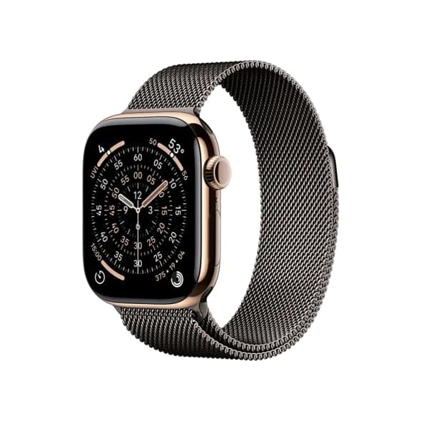 Смарт-годинник Apple Watch Series 11 GPS + Cellular 42mm Gold Tit. Case w. Slate Milanese Loop (MF9M4+MGJ14)