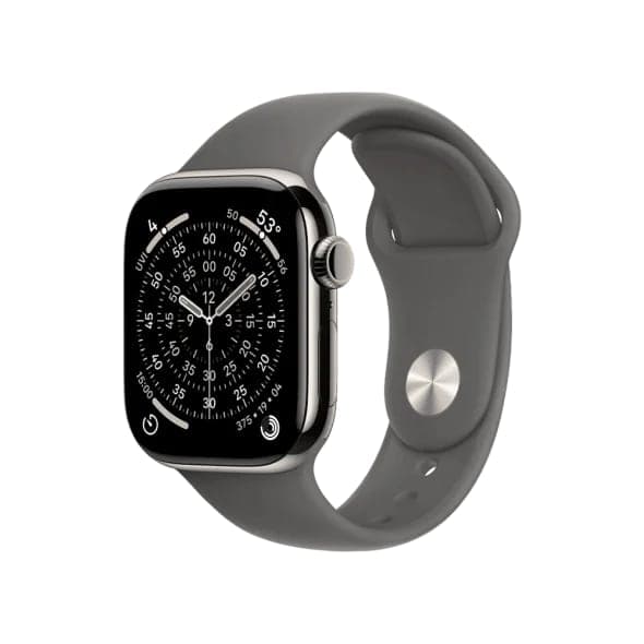 Смарт-годинник Apple Watch Series 11 GPS + Cellular 42mm Natural Tit. Case w. Stone Gray Sport Band - M/L (MF8N4)