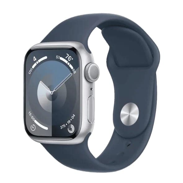 Смарт-годинник Apple Watch Series 9 GPS 41mm Silver Alu. Case w. Storm Blue S. Band - M/L (MR913)