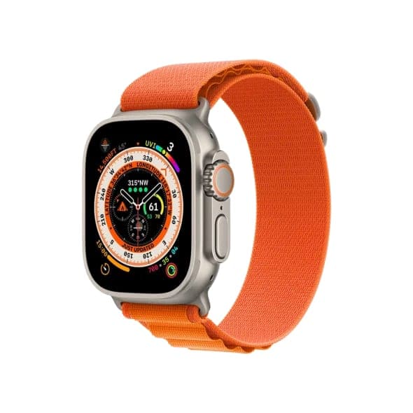 Смарт-годинник Apple Watch Ultra GPS + Cellular 49mm Titanium Case with Orange Alpine Loop - Small (MNHA3/MNHH3)