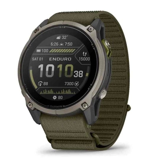 Смарт-годинник Garmin Enduro 4 Sapphire Titanium with Dark Olive ComfortFit Fabric Band