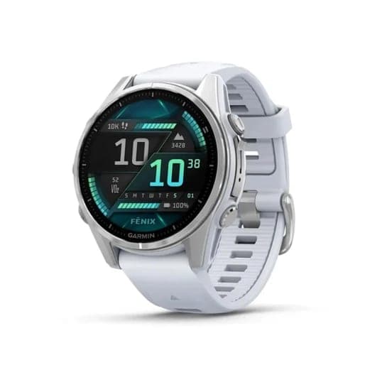 Смарт-годинник Garmin Fenix 8 AMOLED 43mm Silver with Whitestone Silicone Band